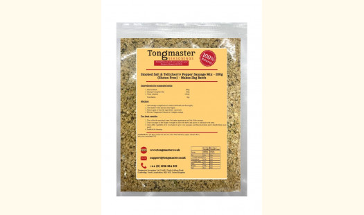 Smoked Salt & Tellicherry Pepper Sausage Mix 200g (Gluten Free) Makes 2kg Batch