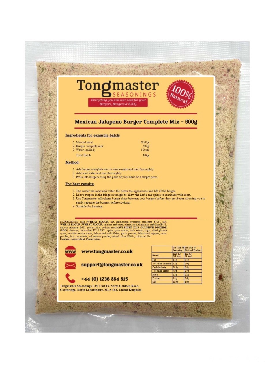 Mexican Jalapeno Burger Complete Mix - 500g