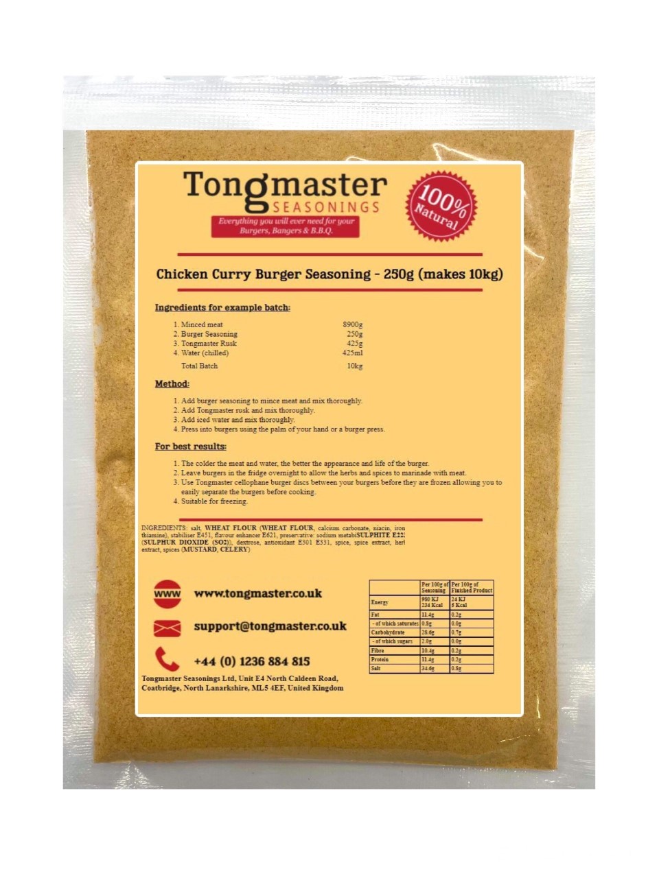 Chicken Curry Burger Seasoning - 250g