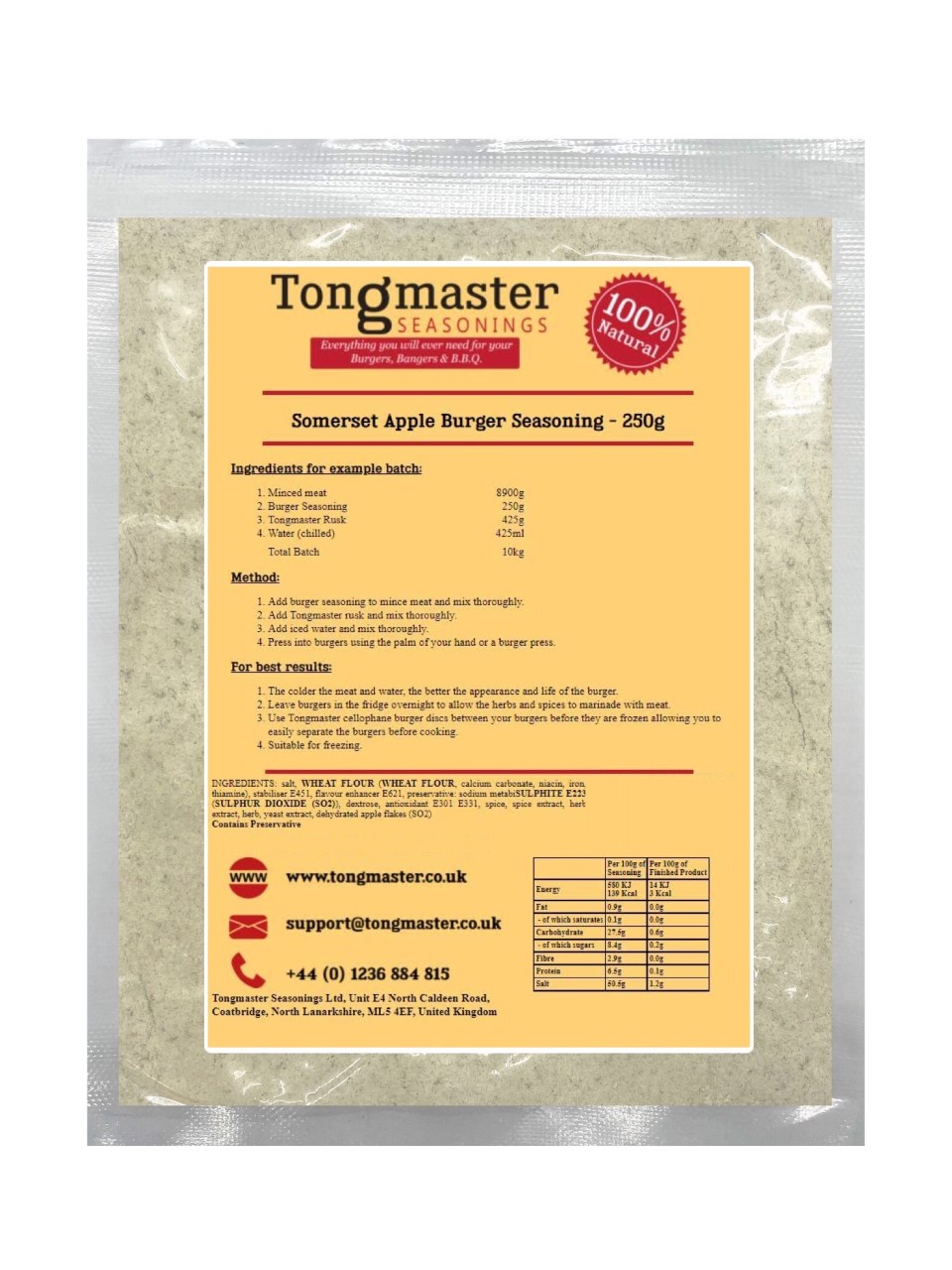 Pork & Apple Burger Seasoning - 250g
