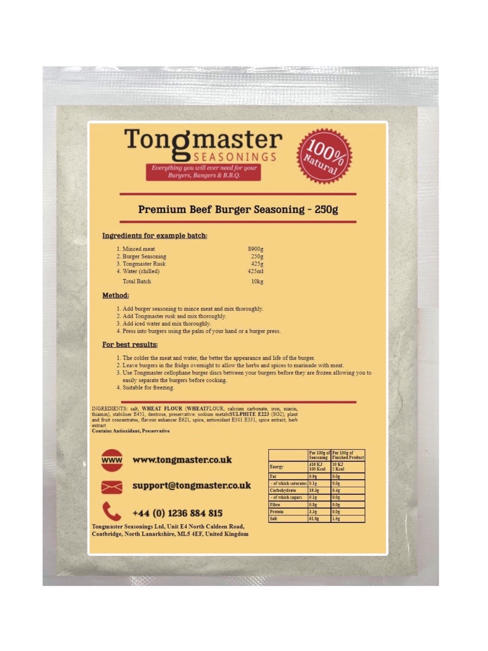 Premium Beef Burger Seasoning - 250g