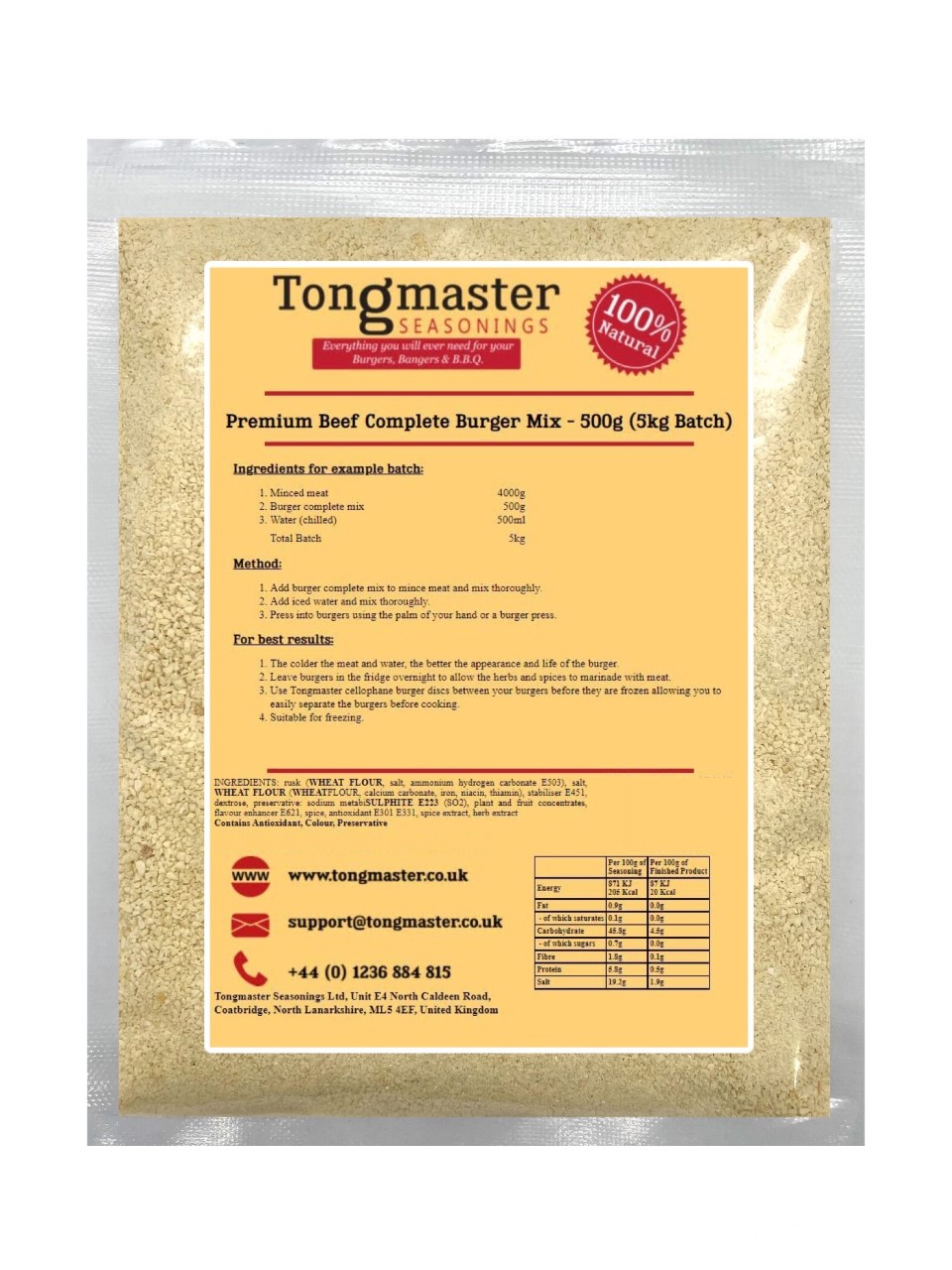 Premium Beef Complete Burger Mix - 500g