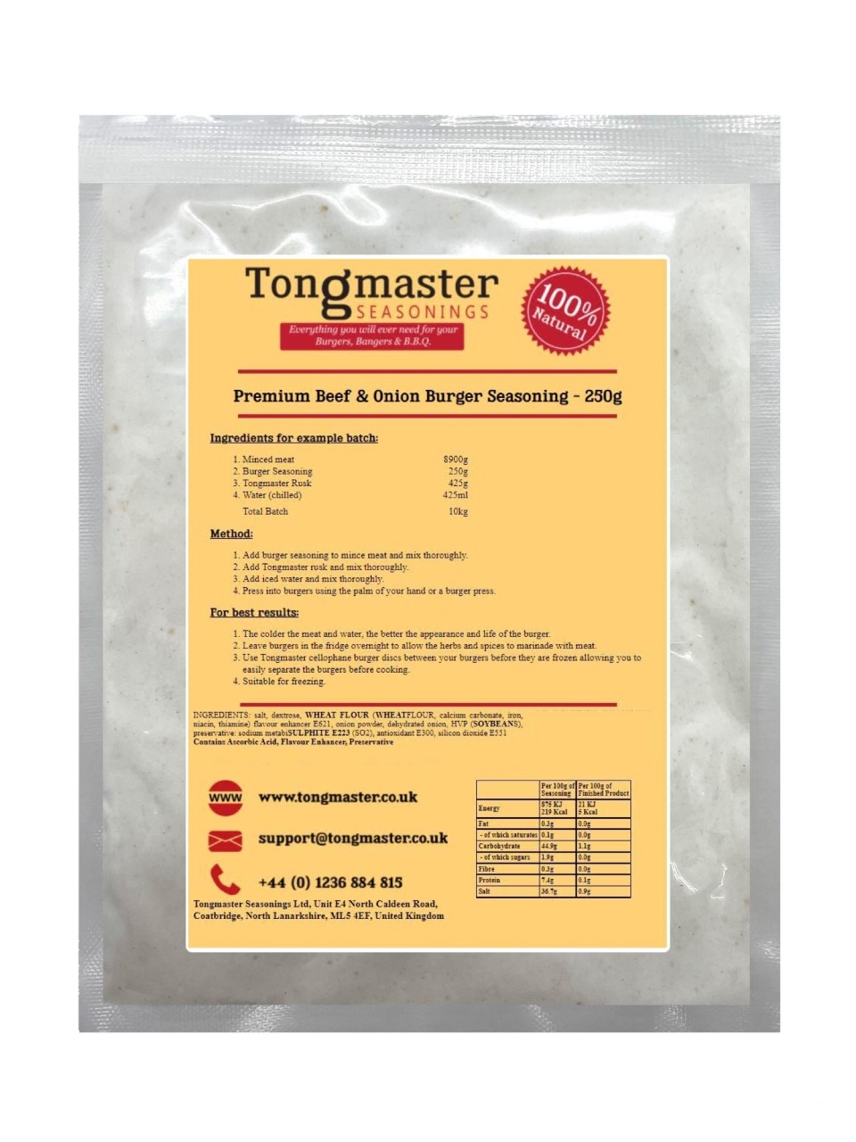 Premium Beef & Onion Burger Seasoning - 250g
