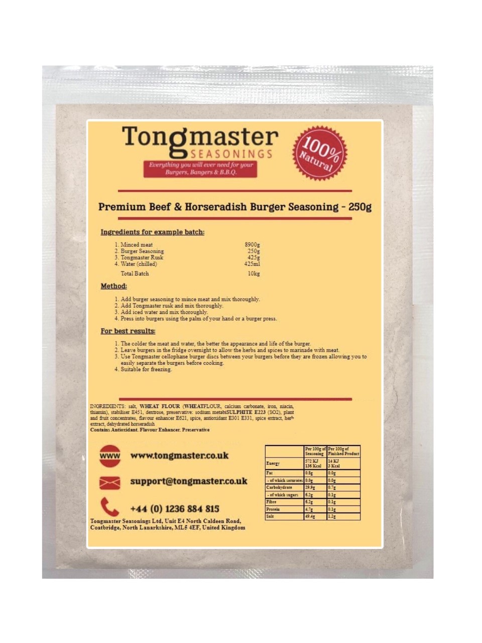 Premium Beef & Horseradish Burger Seasoning - 250g