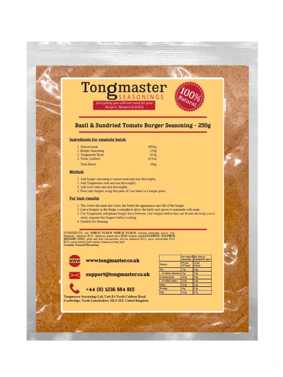 Basil & Sundried Tomato Burger Seasoning - 250g