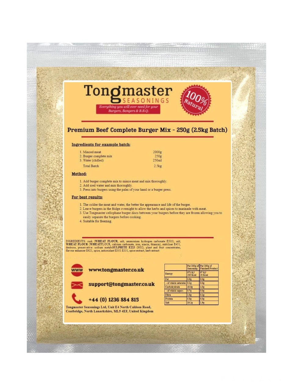 Premium Beef Complete Burger Mix - 250g