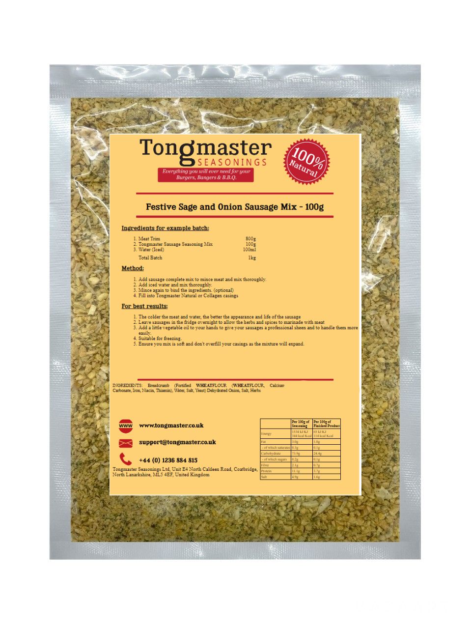 Festive Sage and Onion Sausage Mix - 100g