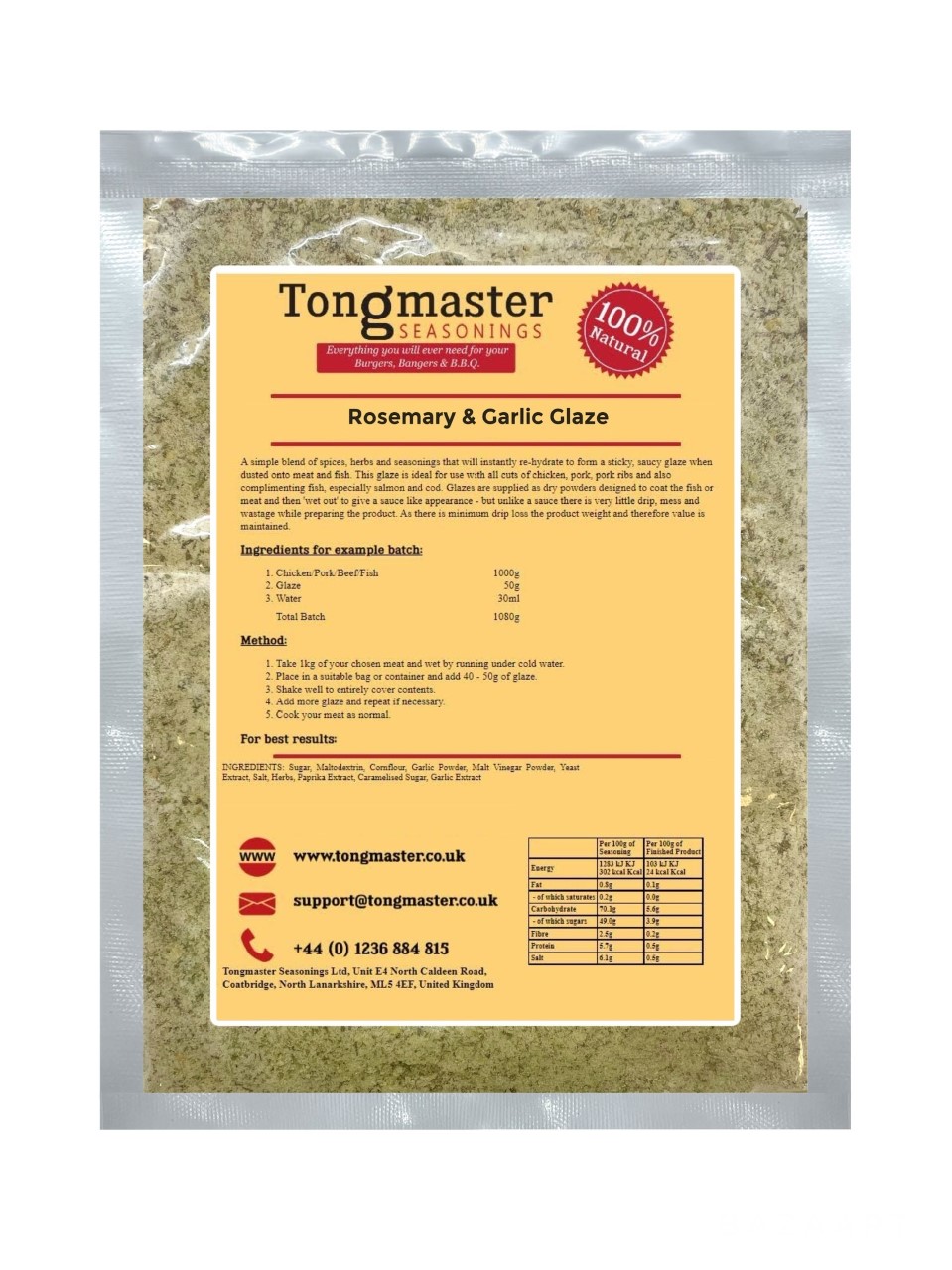 Rosemary and Garlic - 5 Minute Marinade - Glaze - 400g