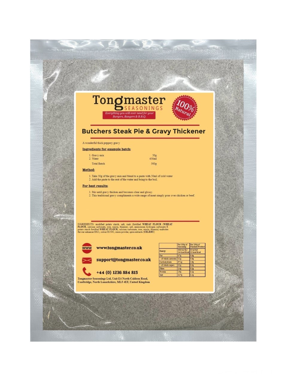 Butchers Steak Pie Seasoning & Gravy Thickener- 500g